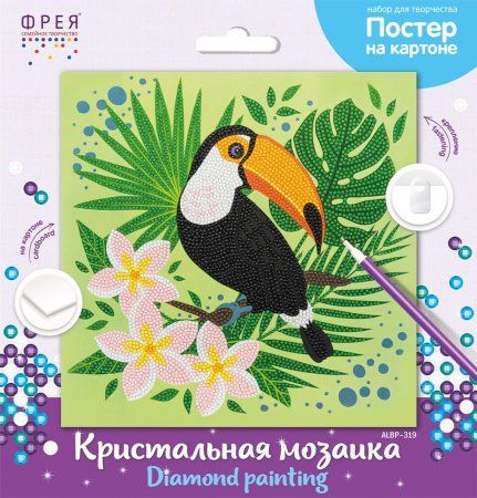 Кристальная (алмазная) мозаика ФРЕЯ постер "Тукан" 30 х 30 см ALBP-319
