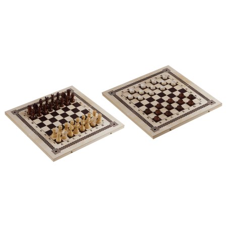 Набор игр 3 в 1 ТРИ СОВЫ "Нарды, шашки, шахматы" обиходные, с деревянной доской 40 x 40 см, поле 29 x 29 RE-НИ_343630