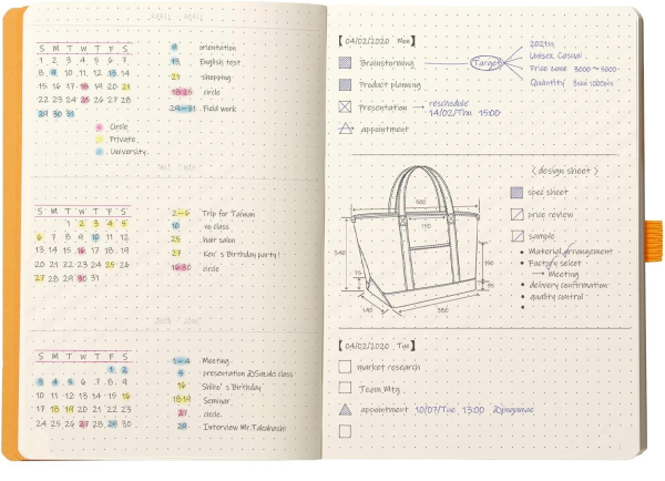 Блокнот RHODIA Goalbook A5 90 г/м2 120 л, в точку, мягк.обл., на резинке, сиреневый RH-117751C