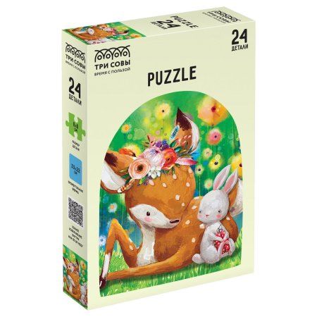 Пазл ТРИ СОВЫ 24 maxi "Олененок и зайчик" RE-ПК24М_54522