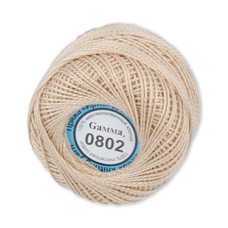 Пряжа GAMMA Ирис 100% хлопок 1 x 10 г 82 ± 3 м №0802 св-песочный GAM-IRI-1-0802