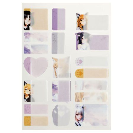 Наклейки бумажные для маркировки MESHU "Neko" 11.5 x 20 см, пакет европодвес RE-MS_58133