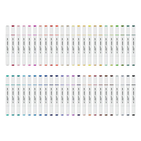 Маркеры акриловые ГАММА "Классические", 48 цв., двусторонние кисть и пуля, пластик.бокс RE-15062025_48