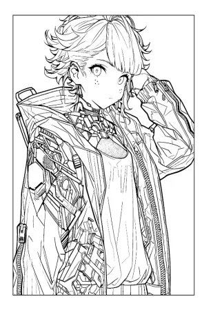 Книга: Аниме будущего. Раскрашиваем моду киберпанка в 46 иллюстрациях EKS-887827