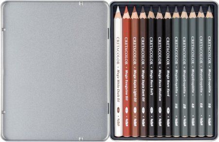 Набор карандашей CRETACOLOR The X-Sketch Mega 12 шт, увеличенные, мет.пенал CR40084 Набор карандашей CRETACOLOR The X-Sketch Mega 12 шт, увеличенные, мет.пенал CR40084