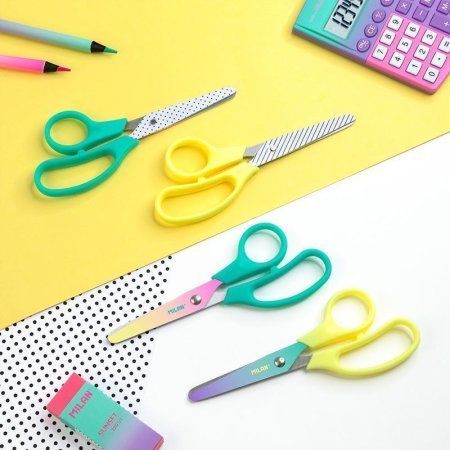 Ножницы канцелярские MILAN Basic Sunset 13.4 см, бирюзовые, блистер ML-BWM10444T Ножницы канцелярские MILAN Basic Sunset 13.4 см, бирюзовые, блистер ML-BWM10444T