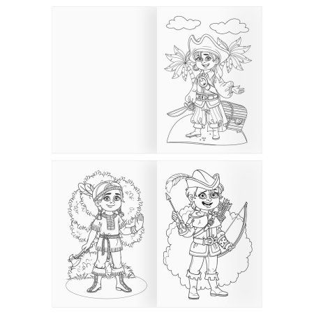 Раскраска А4 ТРИ СОВЫ "Мальчишки-герои" 8 стр. RE-РА4_56224