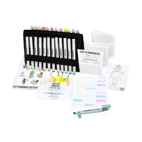 Набор маркеров SKETCHMARKER Pastel Set 24 шт пастельные оттенки + сумка органайзер MP24past