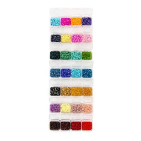 Органайзер для бисера с ячейками 28 шт GAMMA пластик 10.6 x 17.5 x 2.6 см прозрачный ОМ-028