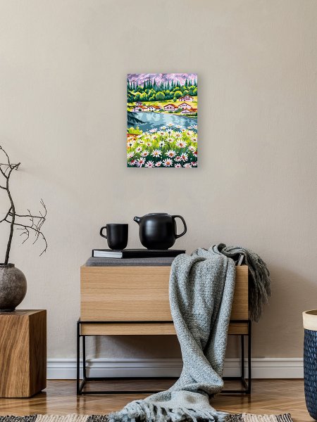 Набор для раскрашивания по номерам (холст на подрамнике) ФРЕЯ 40 х 30 см "Альпийская деревушка" PNB/PM-371