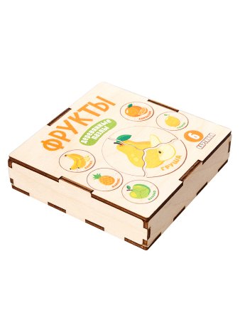 Деревянный пазл Десятое королевство "Фрукты" 6 элементов KOR-04551