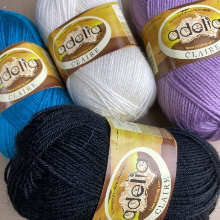 Пряжа ADELIA Claire 50% шерсть, 50% акрил 50 г 138 м ± 5 м Пряжа ADELIA Claire 50% шерсть, 50% акрил 50 г 138 м ± 5 м