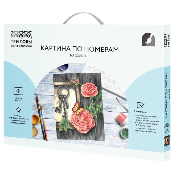 Картина по номерам на холсте ТРИ СОВЫ "Ключи" 30 x 40 см, краски, кисть RE-КХ3040_53868