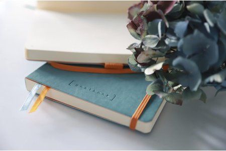 Блокнот RHODIA Goalbook A5 90 г/м2 120 л, в точку, мягк.обл., на резинке, морская волна RH-117807C