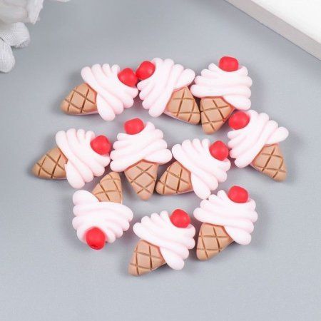 Декор для творчества пластик "Рожок мороженого" 1.8 x 1.5 см SIM-7985120