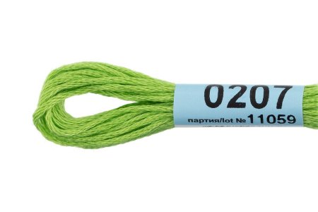 Нитки для вышивания GAMMA мулине (0207-0819) 8 м №0207 салатовый MG-0207