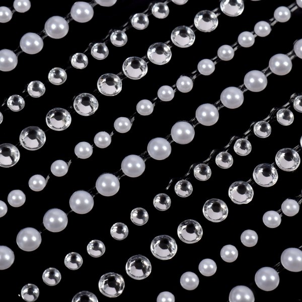 Стразы жемчужные для декора на клеевой основе, серебристые/жемчужные 7.5 × 16 см SIM-4104630