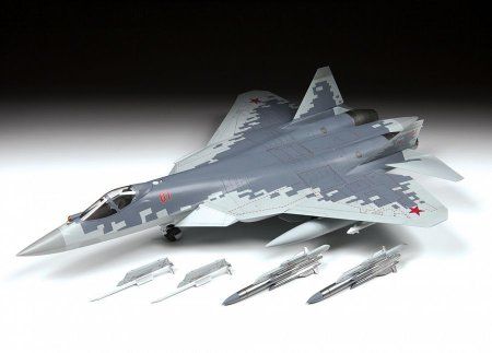 Сборная модель: Российский истребитель пятого поколения Су-57 (масштаб 1:48), З-4824 Сборная модель: Российский истребитель пятого поколения Су-57 (масштаб 1:48), З-4824