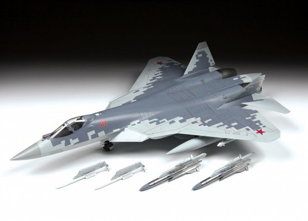 Сборная модель: Российский истребитель пятого поколения Су-57 (масштаб 1:48), З-4824