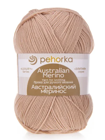 Пряжа Пехорская ПТ "Австралийский меринос" 95% мериносовая шерсть, 5% акрил 1 х 100 г 400 ± 24 м №337 лама PEH-AM-337