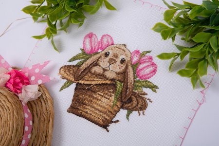 Набор для вышивания KLART "Зайка в шляпе" 15.5 х 17 см 8-517