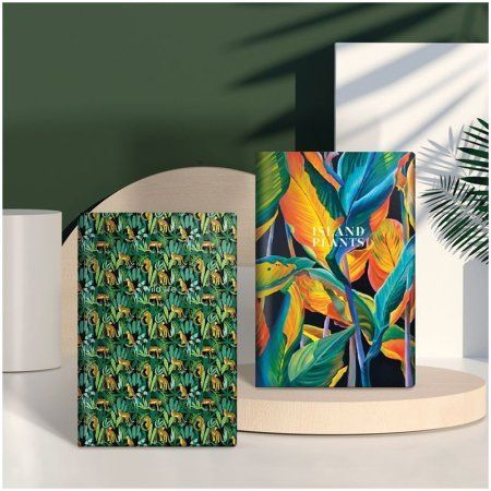 Ежедневник недатированный A5 136л. Greenwich Line "Vision. Island plants" кожзам, тон. блок, цветной срез RE-ENA5_38796