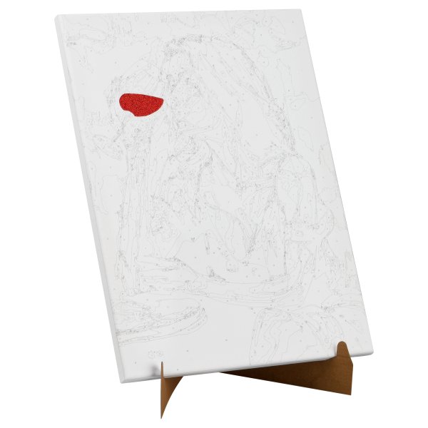 Картина по номерам на холсте с глиттером ТРИ СОВЫ "Девушка с бокалом" 30 x 40 см с акриловыми красками и кистями RE-КХг3040_57055