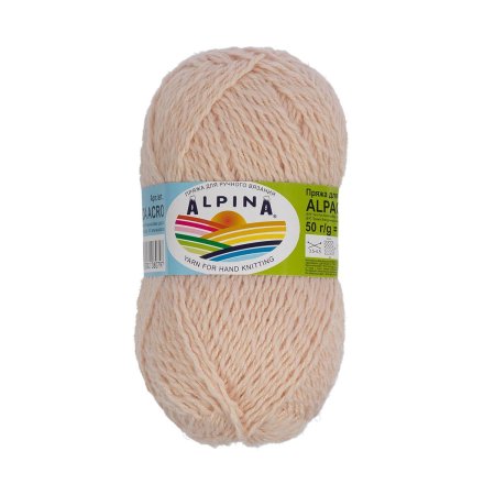 Пряжа ALPINA Alpaca Acro 44% мерин. шерсть, 38% акрил, 18% альпака 1 х 50 г 150 ± 7 м №09 розово-бежевый ALP-ACR-09