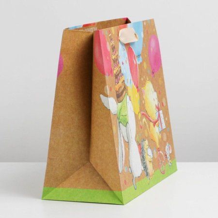 Пакет крафтовый горизонтальный "Малыши" ML 23 x 27 x 11.5 см SIM-7303841