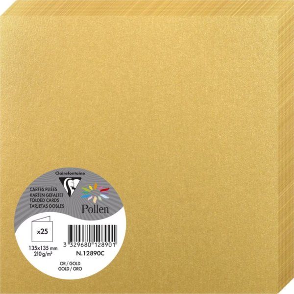 Заготовка для открытки сложенная CLAIREFONTAINE Pollen 135 x 135 мм 210 г/м2 1 шт, золото RH-12890C