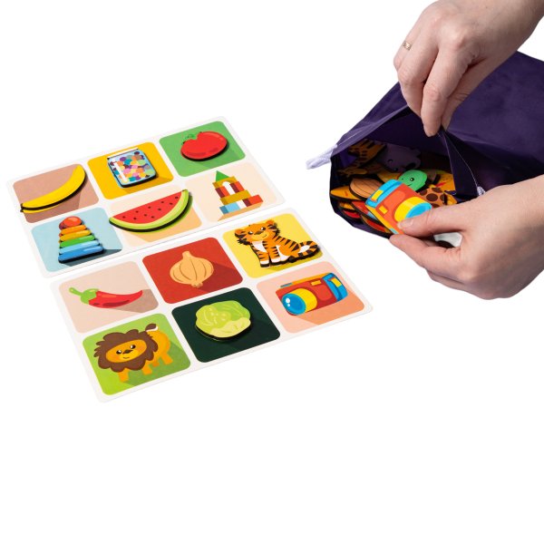 Лото Baby Toys "Тактильное" 36 деревянных фишек, 3+ KOR-04813