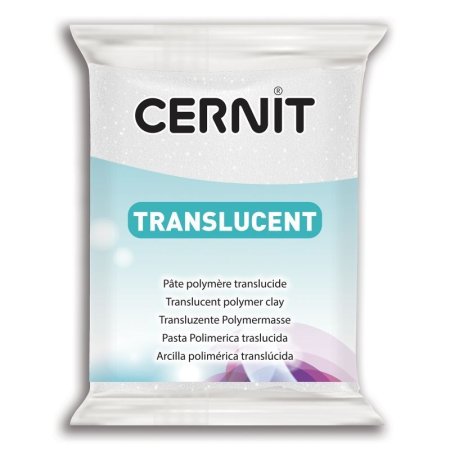 Пластика полимерная запекаемая CERNIT Translucent прозрачная 56 г (010 белый с блестками) RH-CE0920056010