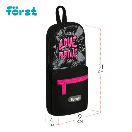 Пенал мягкий 1 отделение 1 карман Forst "Love positive" 210 x 90 x 40, текстиль RE-FT-PM-090510