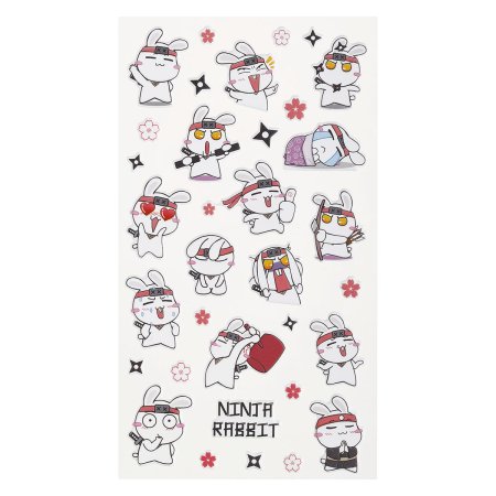 Наклейки объемные MESHU "Ninja Rabbity" 10 x 23 см RE-MS_66578