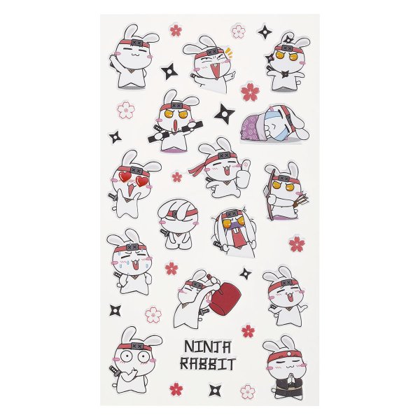 Наклейки объемные MESHU "Ninja Rabbity" 10 x 23 см RE-MS_66578
