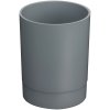 Подставка-стакан СТАММ "Лидер" пластиковая, круглая, серая RE-ПС-31802