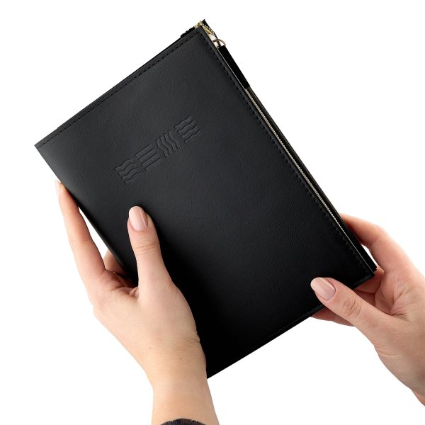 Блокнот-клатч для записей Стихия 80 г/м2, 14.2 x 20.5 см, 80 л, мягкая обложка, черный NP-ST04040