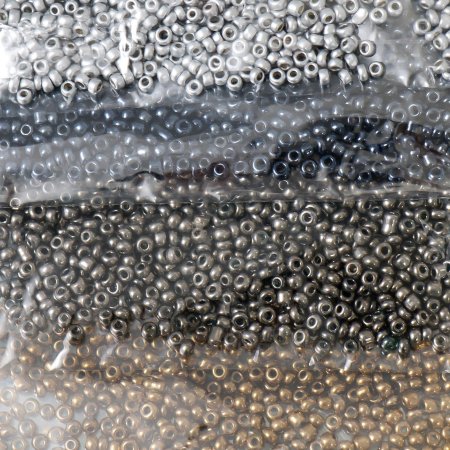 Набор бисера для рукоделия 12/0 "Серебро, золото, бронза и чёрный" 6 цв х 10 г SIM-6074992