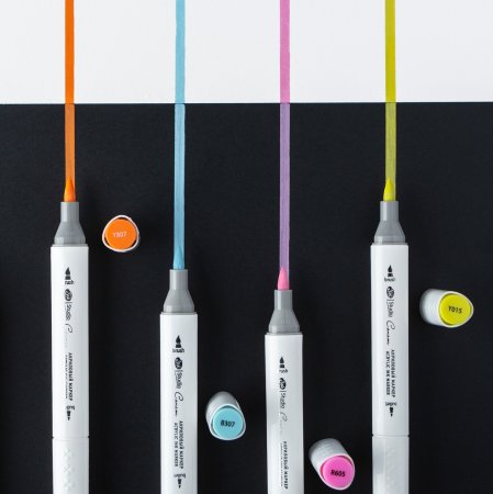 Маркер акриловый двусторонний СОНЕТ перо кисть/пуля