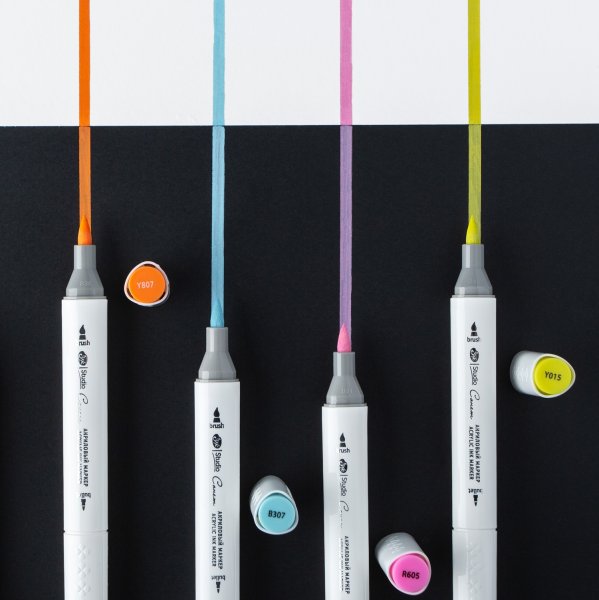 Маркер акриловый двусторонний СОНЕТ перо кисть/пуля