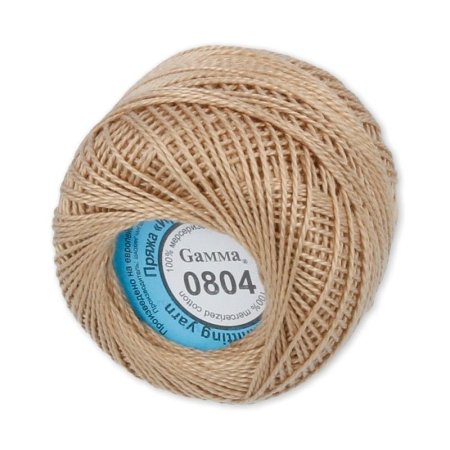 Пряжа GAMMA Ирис 100% хлопок 1 x 10 г 82 ± 3 м №0804 песочный GAM-IRI-1-0804