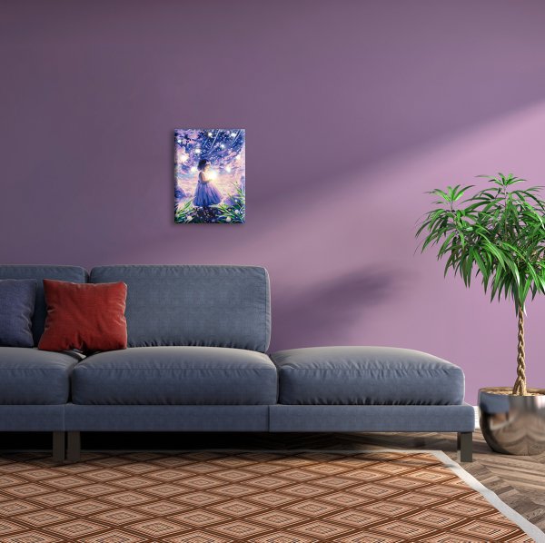 Набор для раскрашивания по номерам (со светодиодами) ФРЕЯ 40 х 30 см "Девочка со звездами" PNB/PMDD-392