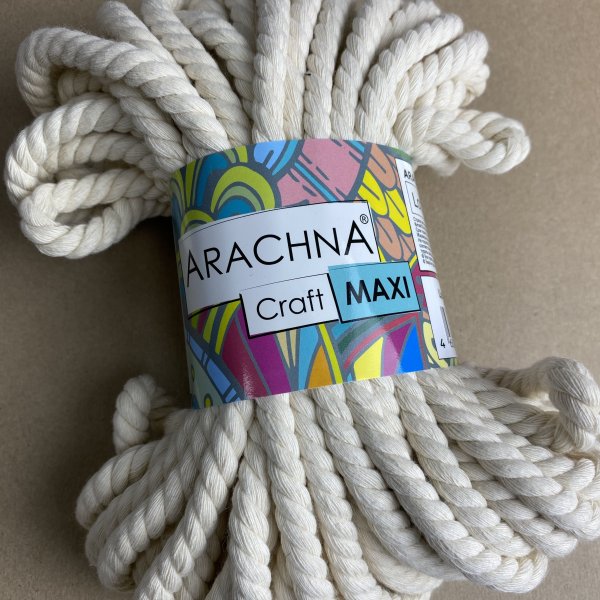 Пряжа ARACHNA Craft Maxi 90% хлопок, 10% фибра 1 х 268 г 15.24 м №01 натуральный ARA-CRA-MAX-01