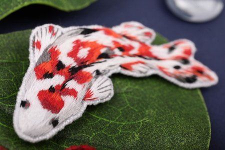 Набор для вышивания PANNA Живая картина. Броши. Карпы кои 3.7 х 7.5 см JK-2248