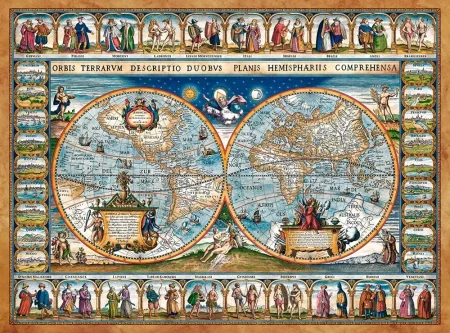 Пазл Castorland 2000 MAP OF THE WORLD, 1639 C-200733
