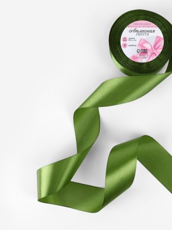Лента атласная 40 мм x 23 ± 1 м, №113 травяной SIM-1218341