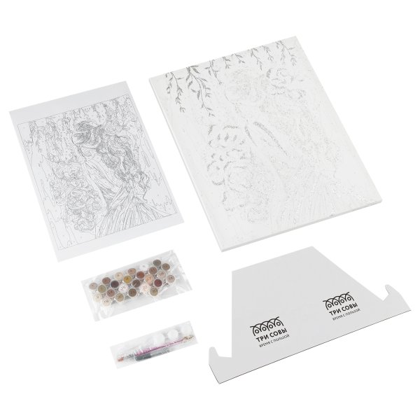 Картина по номерам на холсте с глиттером ТРИ СОВЫ "Невеста" 40 x 50 см с акриловыми красками и кистями RE-КХг4050_57064