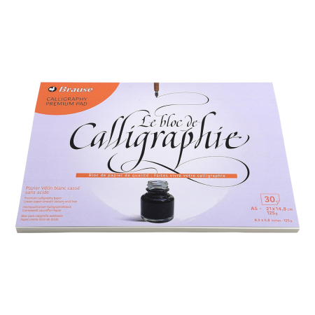 Альбом для каллиграфии BRAUSE Calligraphy Premium Pad A5 125 г/м2 30 л, склейка RH-96438B