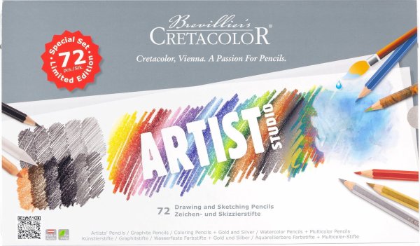 Набор для рисунков и эскизов CRETACOLOR Artist Studio Limited Edition 72 шт мет.пенал CR46572