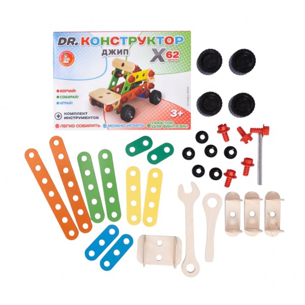 Конструктор деревянный Десятое Королевство "Джип" KOR-02183